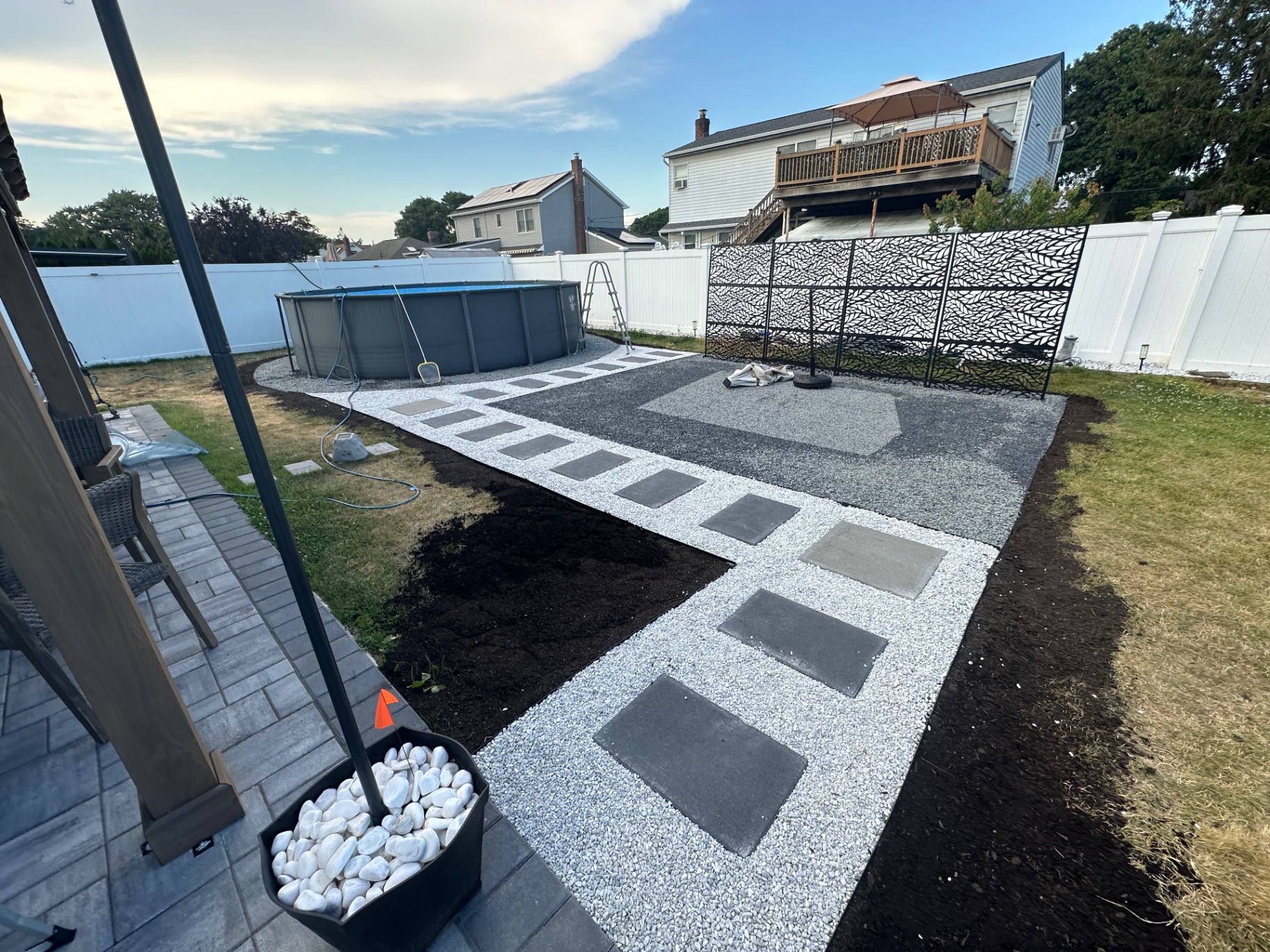 Paver Path & Pergola Backyard